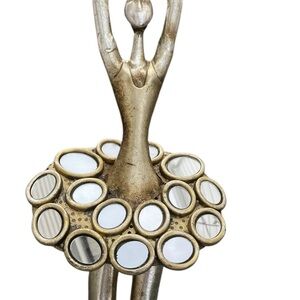 Vintage 80’s Ballerina sculpture with mirrored tutu.